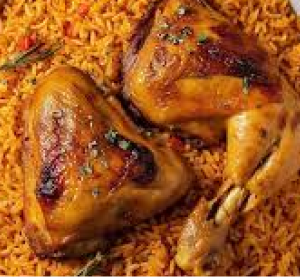 Jollof Rice (2.5 Litre) + Chicken (4 Pcs)